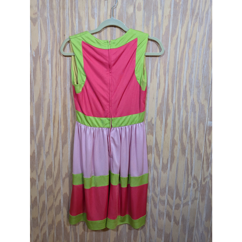 Women's Pink & Green Vintage "Superhero" Dress Costume Small/Medium - Picture 2 of 7